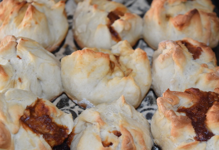 Yummy cheesy Marmite rolls fresh off the barbecue!