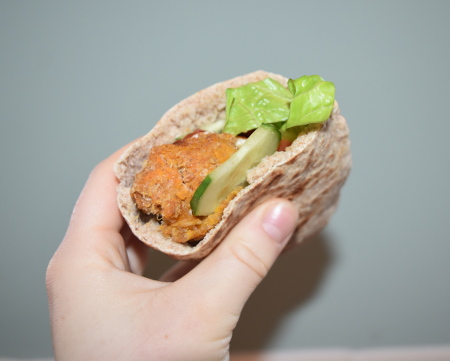 Sweet potato kofta pitta - yum!