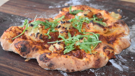 My first attempt at a vegan pizza Margherita - not very pretty but very tasty!