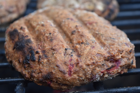 Cooking the walnut and almond burger