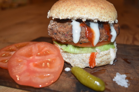 The dressed walnut and almond burger