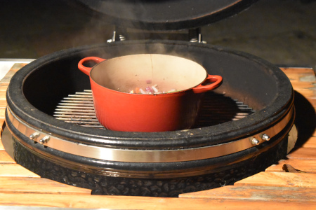 A Dutch Oven Casserole On My Monolith Ceramic Grill