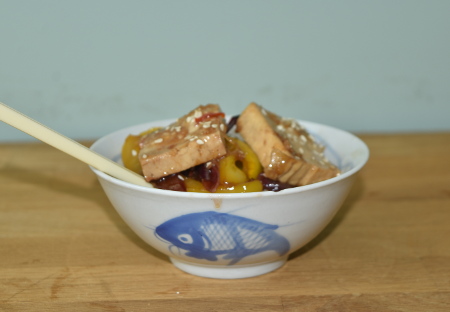 Yummy sweet and sour tofu stir-fry!