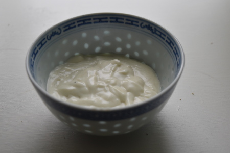 Homemade vegan garlic mayonnaise